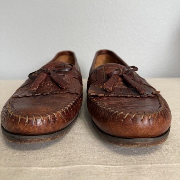 Vito Rufalo Mens Loafers Kiltie Tassels All Leather US 10 Made in Italy - Picture 6 of 9